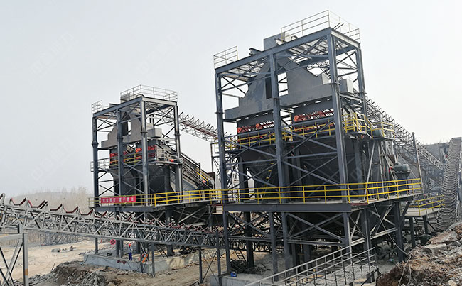 山東省棗莊某集團時產2500噸石料廠生產線